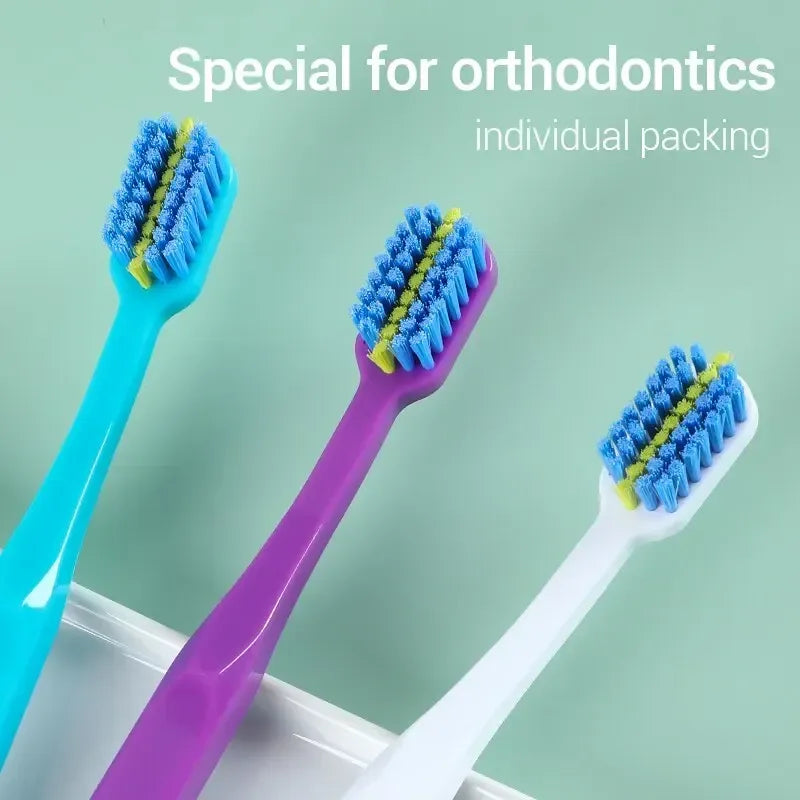 3PC Clean Orthodontic Braces Adult Orthodontic Toothbrushes Dental Tooth Brush Soft Bristle Toothbrush For Oral Health Care - Urbizia