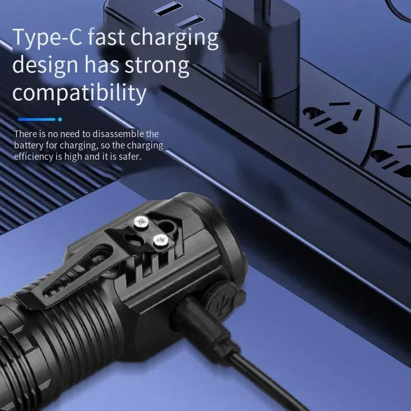 New Ultra Powerful Flashlight 3 Core LED Mini Tactical Flashlight Rechargeable High Power LED Torch Metal Pen Clip Hand Lamp - Urbizia