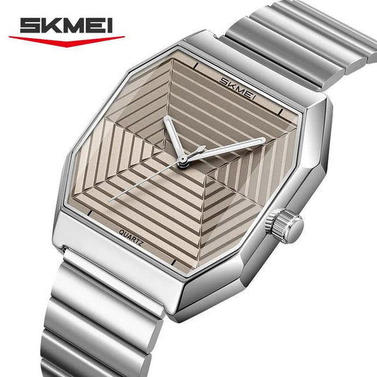 SKMEI 9393 Fashion Quartz Watch Unique Design Stainless Steel Men's Wristwatches Elegant Watches for Men relógios masculino