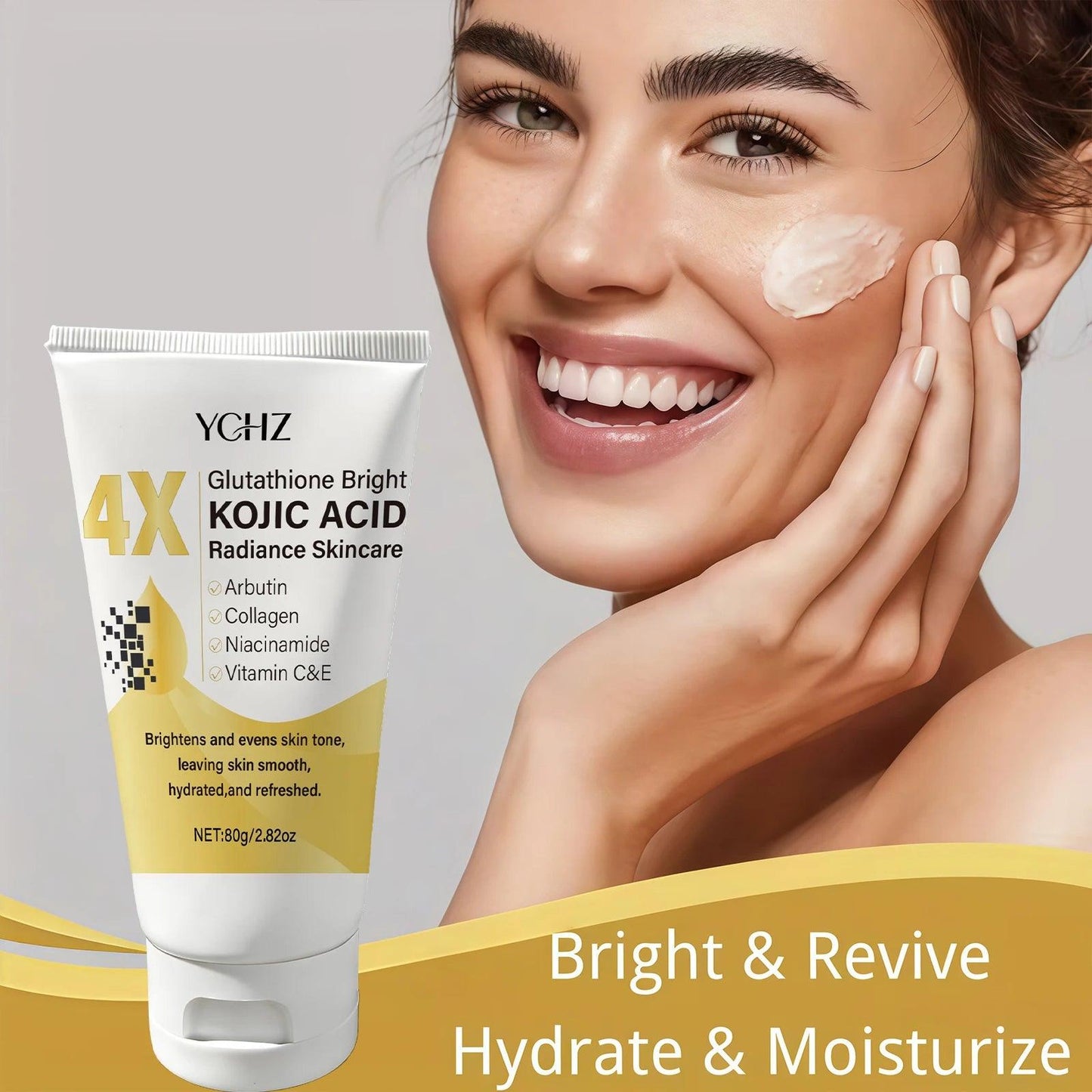 Kojic Acid Whitening Face Cream – Dark Spot Removal, 80g, Unisex