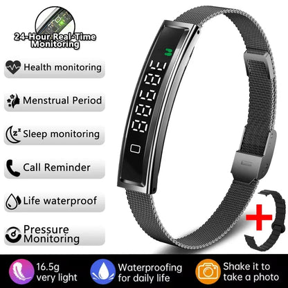 2026 New Fashion Women Smart Bracelet Sport Mode Fitness Tracker Heart Rate Health Monitoring IP68 Waterproof Smart Watch Men - Urbizia
