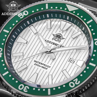 ADDIESDIVE Luxury Men's Watches Stainless Steel Sapphire Crystal Quartz Watch for Men Luminous 20Bar Waterproof NEW Wristwatches