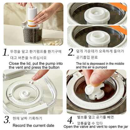 Vacuum Sealed Food Storage Jar for Coffee & Cereals