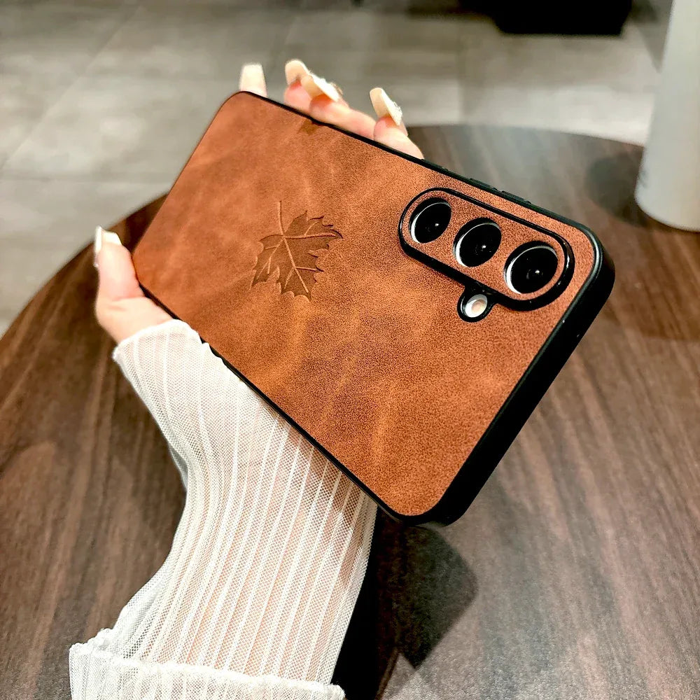 Retro Leather Full Coverage Case for Samsung Galaxy