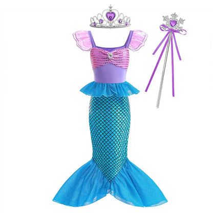 Mermaid Birthday Party Dress for Girls – Summer Mermaid Costume