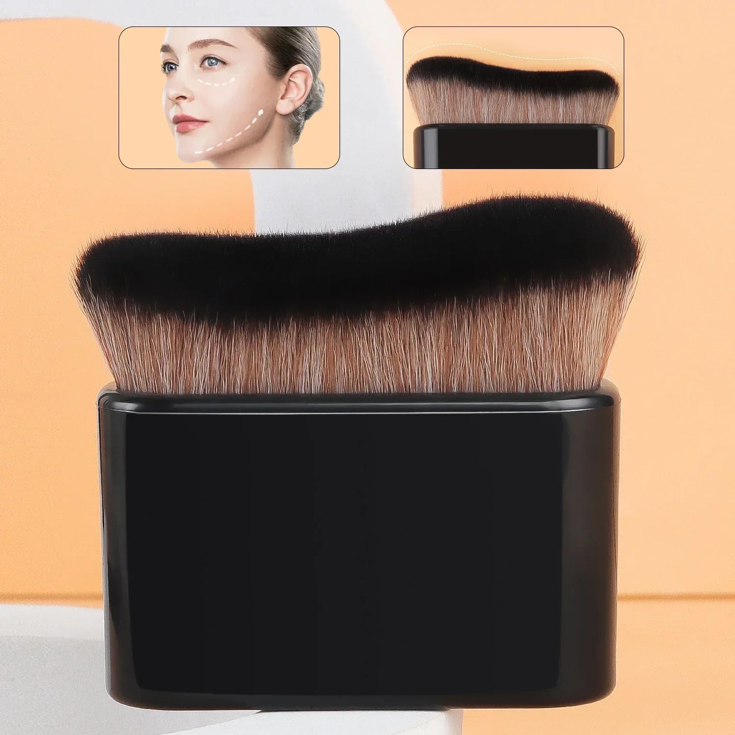 Foundation Brush, 1pcs Plastic Creative	wave Fit Perfectly Cosmetic Brush	at home or On-the-Go - Urbizia