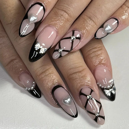 Black Cool Fake Nails – Halloween Bat Press on Nails