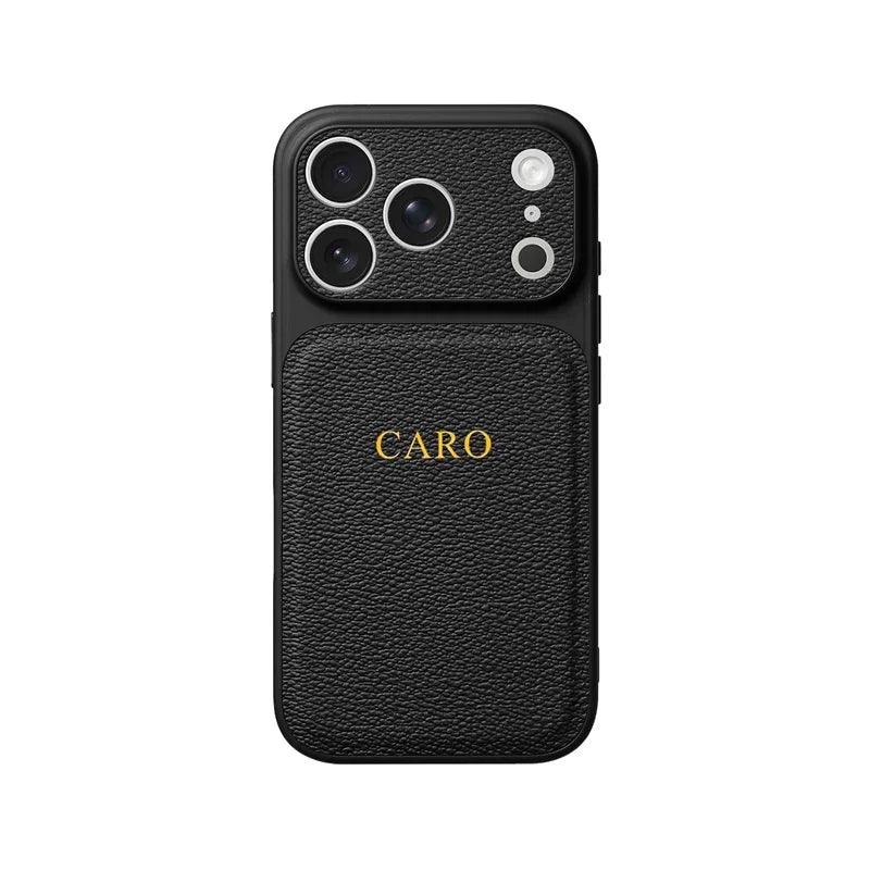 Personalized Initial Letter Leather iPhone Case