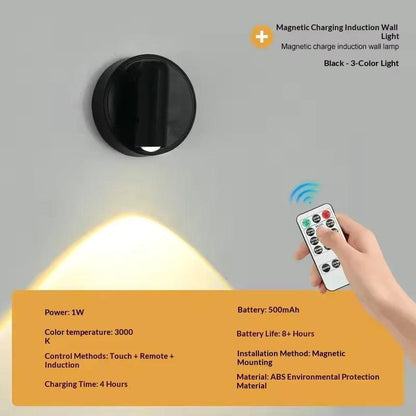 Magnetic USB Rechargeable LED Cordless Wall Light with Touch Switch