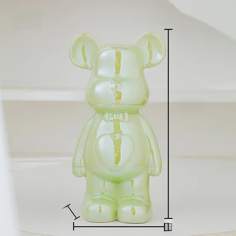 17/27/cm Aesthetic Bear brick Ceramic Staute Teddy Bear decor action figure Sculptures Ornament for room Home Decoration Crafts - Urbizia