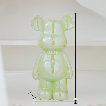 17/27/cm Aesthetic Bear brick Ceramic Staute Teddy Bear decor action figure Sculptures Ornament for room Home Decoration Crafts - Urbizia