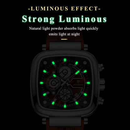 POEDAGAR Luxury Watch For Men Calendar Luminous Waterproof Man Clock Male Chronograph Silicone Sports Men's Quartz Watches Reloj