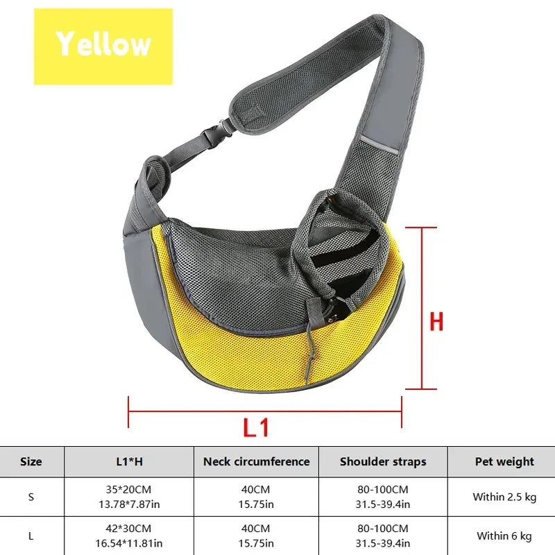 1Pc Dog out backpack,Dog Sling Carrier Breathable Mesh Travel Crossbody Bag For Puppy Cat Hiking Camping - Urbizia