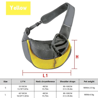 1Pc Dog out backpack,Dog Sling Carrier Breathable Mesh Travel Crossbody Bag For Puppy Cat Hiking Camping - Urbizia