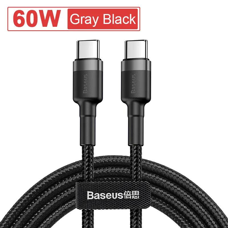 Baseus 100W USB C to USB Type C Cable for MacBook Pro Quick Charge 4.0 Fast Charging For iPhone 17 16 15 Pro Max Charge Cable