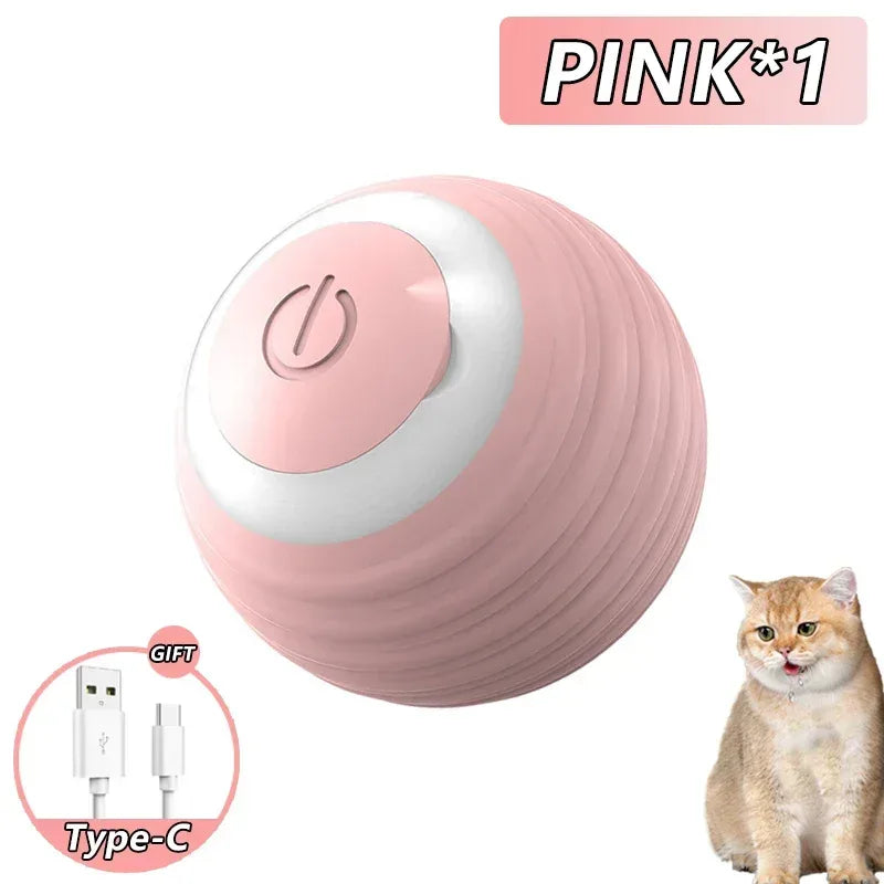 Smart Cat Toys Automatic Rolling Ball Electric Cat Toys Interactive for Cats Training Self-moving Kitten Toys for Indoor Playing - Urbizia