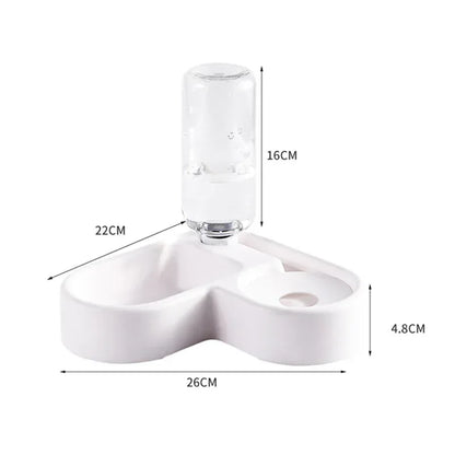 Automatic Drinking Love Pet Bowl Moisture-proof Cat Bowl Dog Basin Dual-use Multi-functional Drinking And Feeding - Urbizia