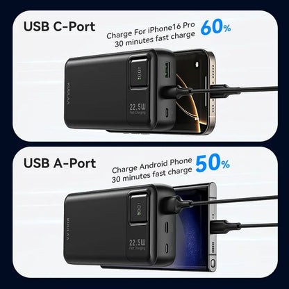 ‌KUULAA 20000mAh PD+QC3.0 Power Bank 22.5W Type-C Portable Charger for iPhone 17 16 15 Samsung Xiaomi Redmi Poco