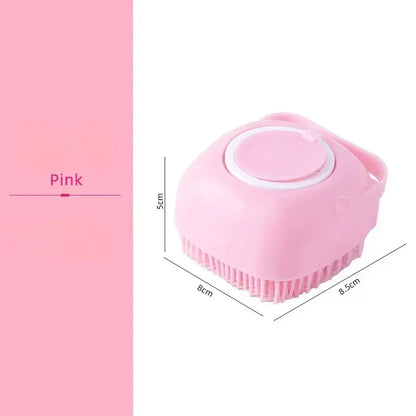 Pet Dog Shampoo Brush 2.7oz 80ml Cat Massage Comb Grooming Scrubber for Bathing Short Hair Soft Silicone Rubber - Urbizia