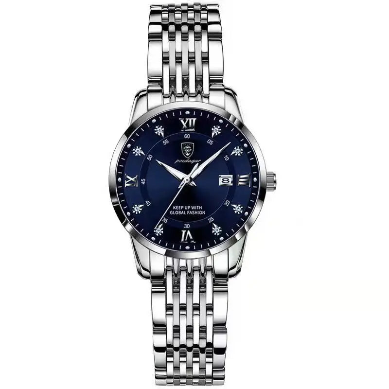 POEDAGAR Luxury Woman Watch Waterproof Stainless Steel Luminous Date Ladies Watch Fashion Simple Casual Women’s Quartz Watches