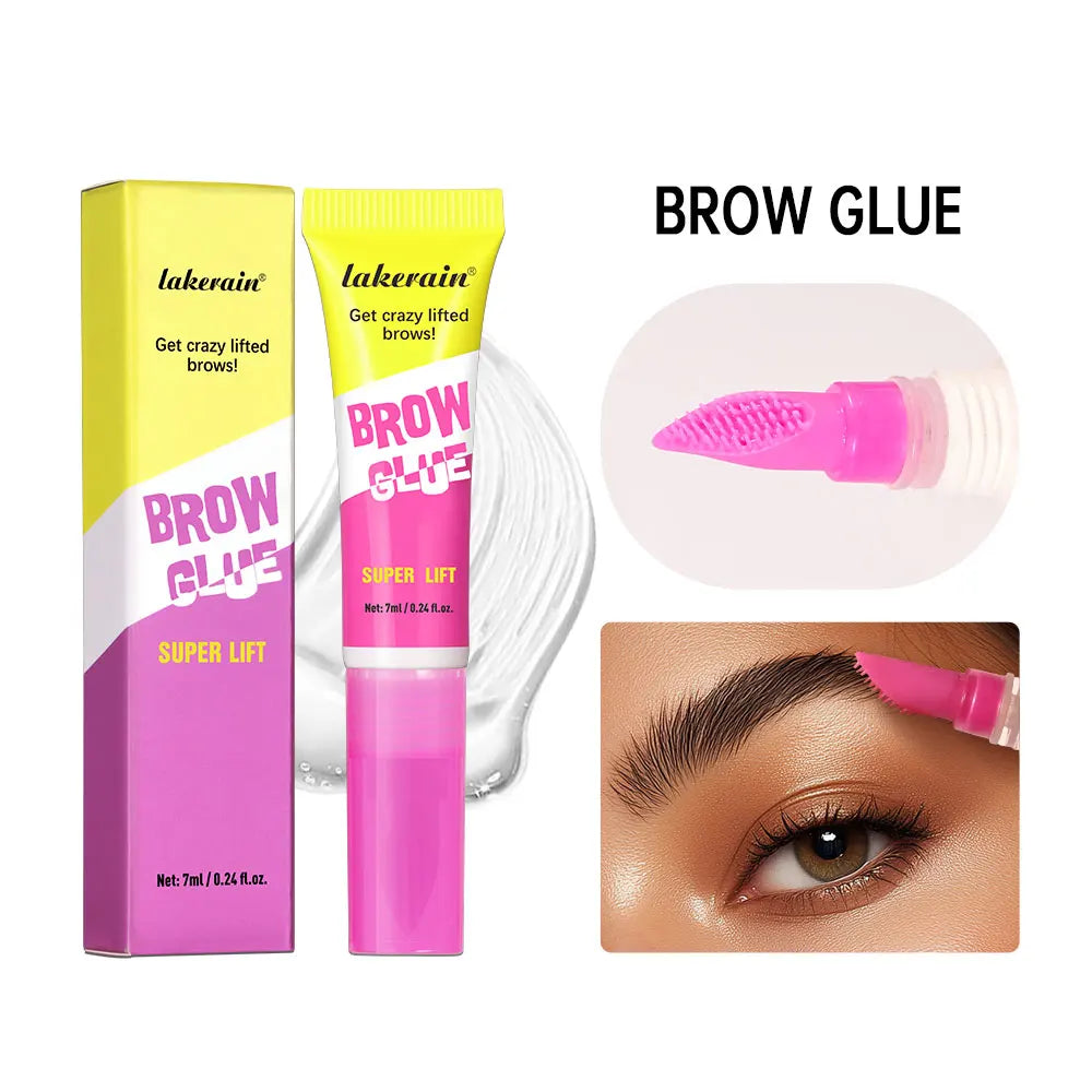 Brow Lamination Gel With Comb Super Lift Brow Glue Long Lasting Strong Hold Clear Gel For Defined Eyebrow Makeup