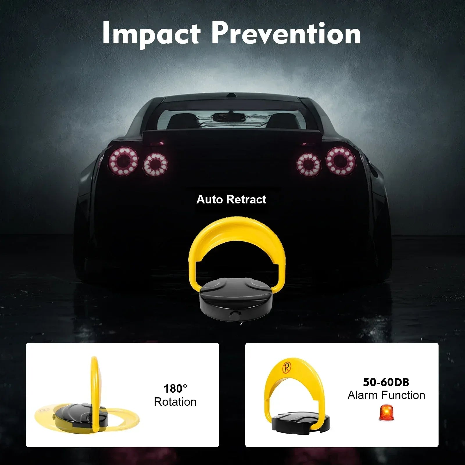 Intelligent Parking Lock with Remote Control 180° Foldable Barrier Auto Sensor Anti-collision Waterproof Lock - Urbizia