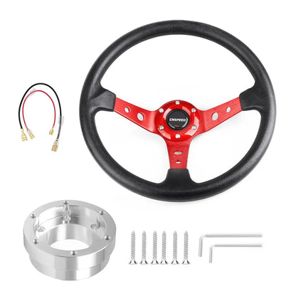 CNSPEED Auto Sport Drifting Steering Wheels 350mm 14inch With Adapter Plate 70mm PCD For Logitech G29 G920 G923 For Racing Game