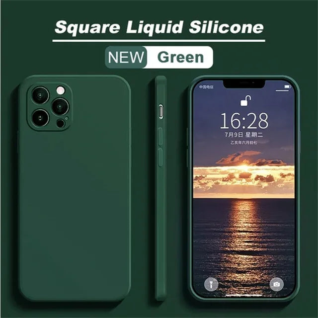 Luxury Original Liquid Silicone Case for IPhone 14 13 12 11 Pro Max Shockproof Case