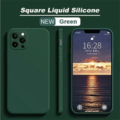 Luxury Original Liquid Silicone Case for IPhone 14 13 12 11 Pro Max Shockproof Case