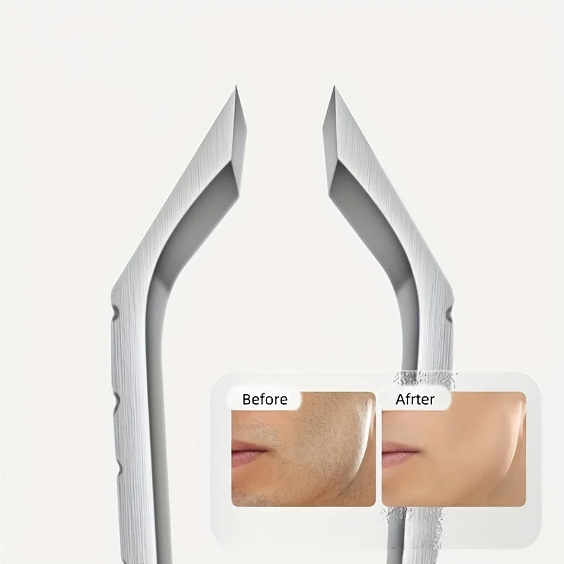 1/2pcs High-Quality Stainless Steel Finger Grip Tweezers Specialized for Hair Removal Slant Tip Eyebrow Tweezers Beard and Hair
