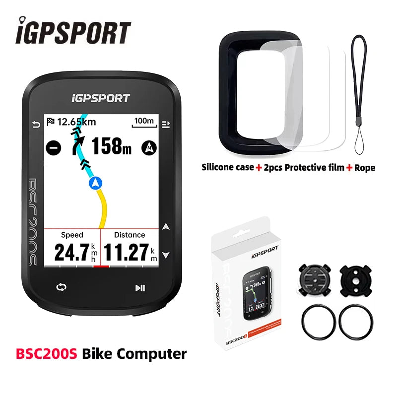 iGPSPORT BSC200S GPS Bike Computer 2.4" Colorful Screen Wireless Bicycle Speedometer Cycling Odometer Bluetooth ANT+