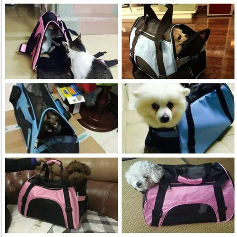 Cat Bags Portable Dog Carrier Bag Mesh Breathable Carrier Bags for Small Dogs Foldable Cats Handbag Travel Pet Bag Transport Bag - Urbizia