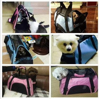 Cat Bags Portable Dog Carrier Bag Mesh Breathable Carrier Bags for Small Dogs Foldable Cats Handbag Travel Pet Bag Transport Bag - Urbizia
