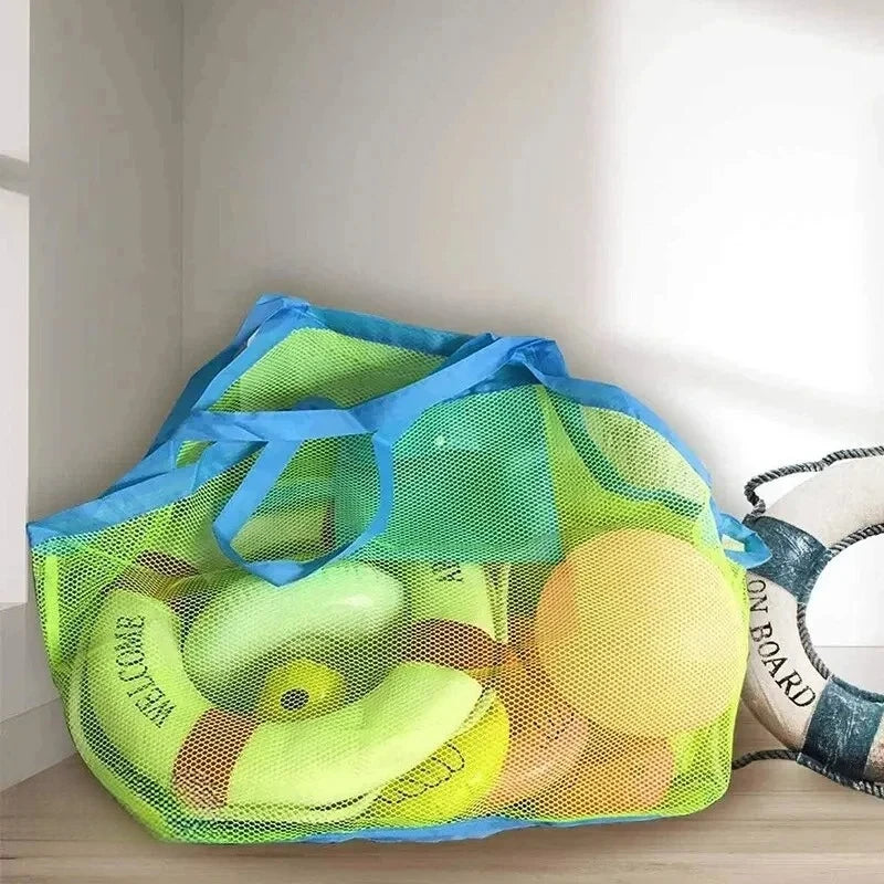 Kids Portable Beach Bag Anti-Sand Waterproof Toy Storage Net Large Capacity Mesh Travel Towel Outdoor Bag
