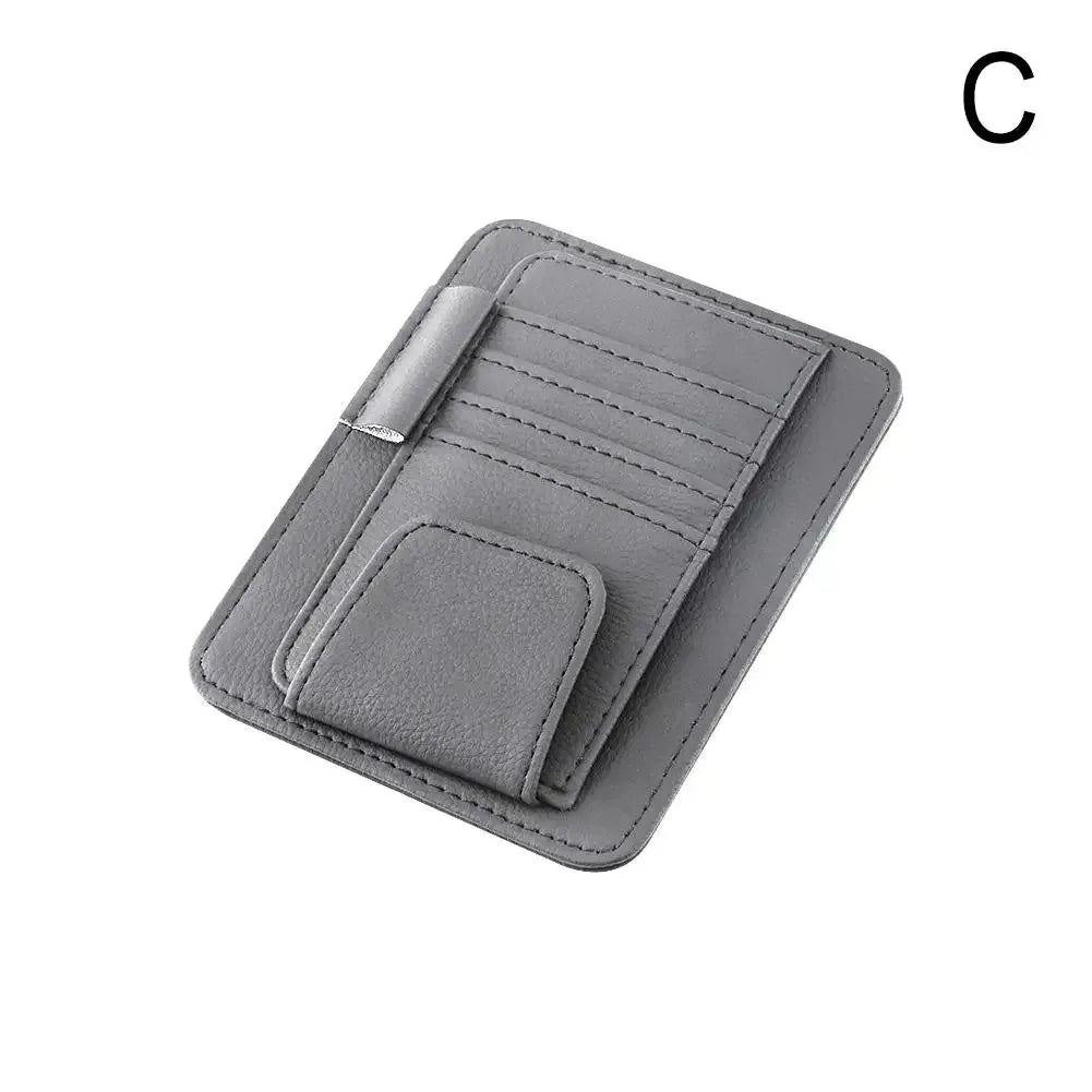 Car Sun Visor Organizer Multi-Pocket Business Card Storage Management Sunglasses Holder Visor Accessories Auto Interior - Urbizia