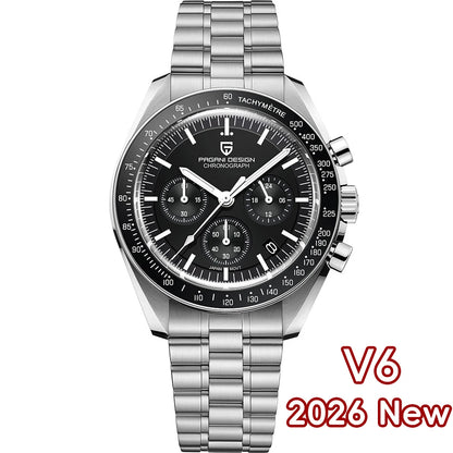 PAGANI DESIGN 2026 New V5 PD1701 Men's Watches Luxury Quartz Watch Men Sport Speed Chronograph AR Sapphire Glass 100M Waterproof