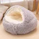 2 in 1 Soft Plush Pet Bed 50CM with Cover Round Cat Bed Pet Puppy Mattress Warm Cat Dog Sleeping Nest Cave for Small Dogs Mats - Urbizia
