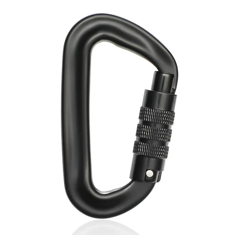 CLIWIZ 12KN Professional D-Shaped Aluminum Carabiner Key Hooks lip Camping Keyring Snap Hook Outdoor Hiking Tool