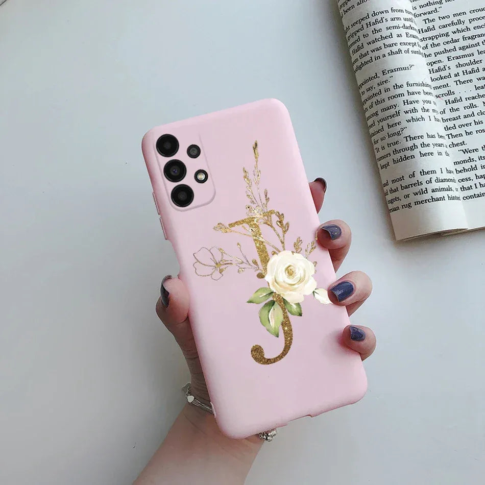 Flower Alphabet Soft TPU Case for Samsung Galaxy A Series