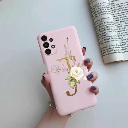 Flower Alphabet Soft TPU Case for Samsung Galaxy A Series