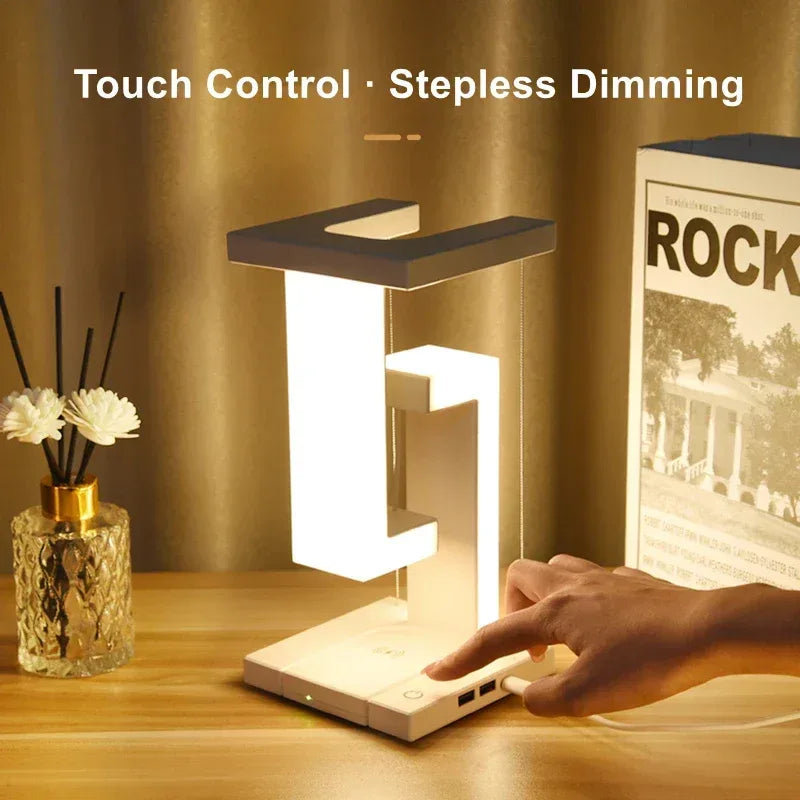 Novelty floating lamp with 10 W detachable wireless charger decorative light for bedroom/office - Urbizia