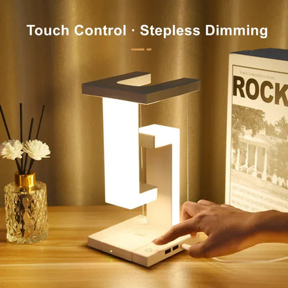 Novelty floating lamp with 10 W detachable wireless charger decorative light for bedroom/office - Urbizia