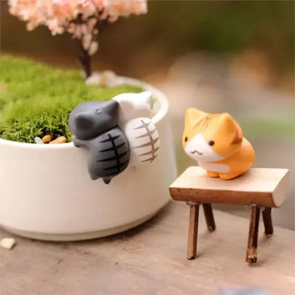 6Pcs/Set Cartoon Lucky Cat Home Garden Bonsai Decorations Miniatures Gift Lovely Micro Landscape Kitten Miniature Craft - Urbizia