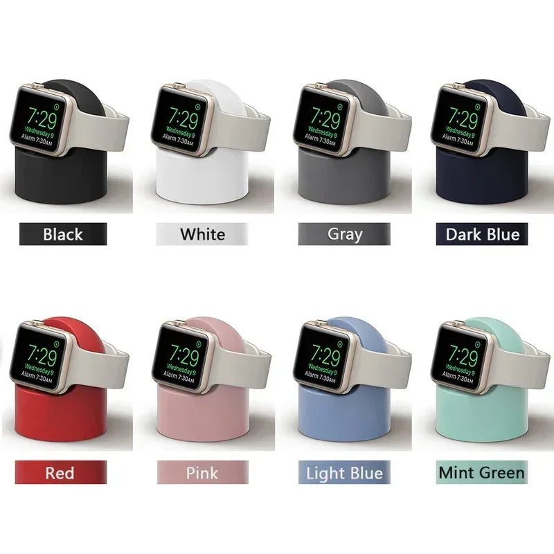 Charger Stand For Apple Watch Series Ultra/8/SE2/7/6/SE/4/3 49mm/45mm/44mm/42mm/41mm/40mm/38mm Durable Silicone Nightstand Mode - Urbizia