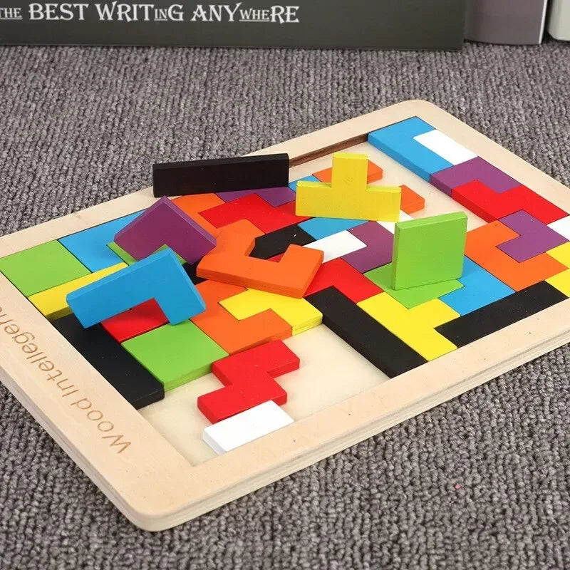 Wooden Tangram Puzzle Set – Early Education Logic Toy - Urbizia