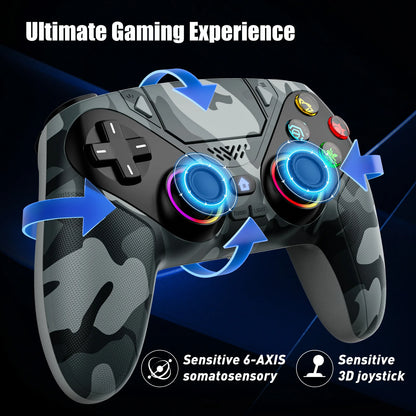 Controller For Playstation 5 PS5/PS5 Pro/Slim/PC,RGB Wireless Gamepad W/Hall Effect Trigger Marco/Turbo Anti-Drift Game Joystick