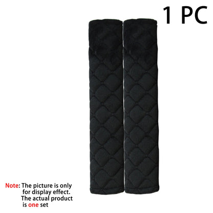 1 PC, Short plush shoulder guard for car seat belts, solid color, comfortable and extended shoulder guard