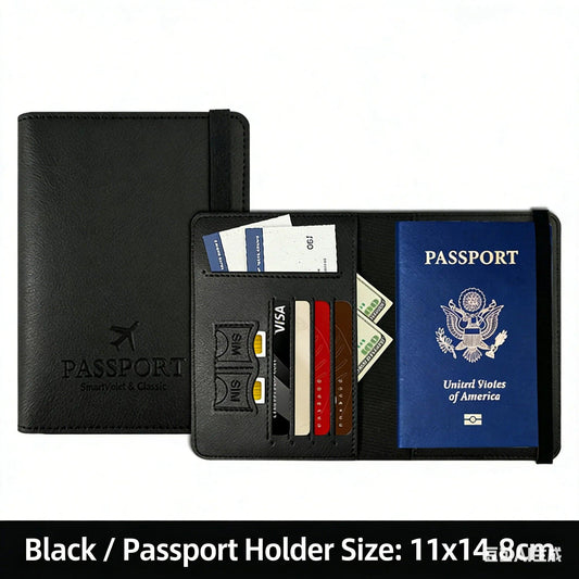 PU Leather Passport Wallet Multi-Function Accessories Protection Cover Travel Book Holders for Women/Men