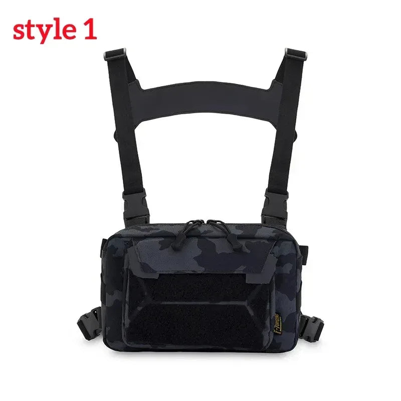 Men’s Camo Fishing Vest Chest Pack Outdoor Tackle Bag - Urbizia