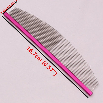 Pet Grooming Combs Aluminum Alloy Brush For Dogs Boundary Knot Massage Tools Professional Salon Cat Hair Cleaning Crescent Combs - Urbizia